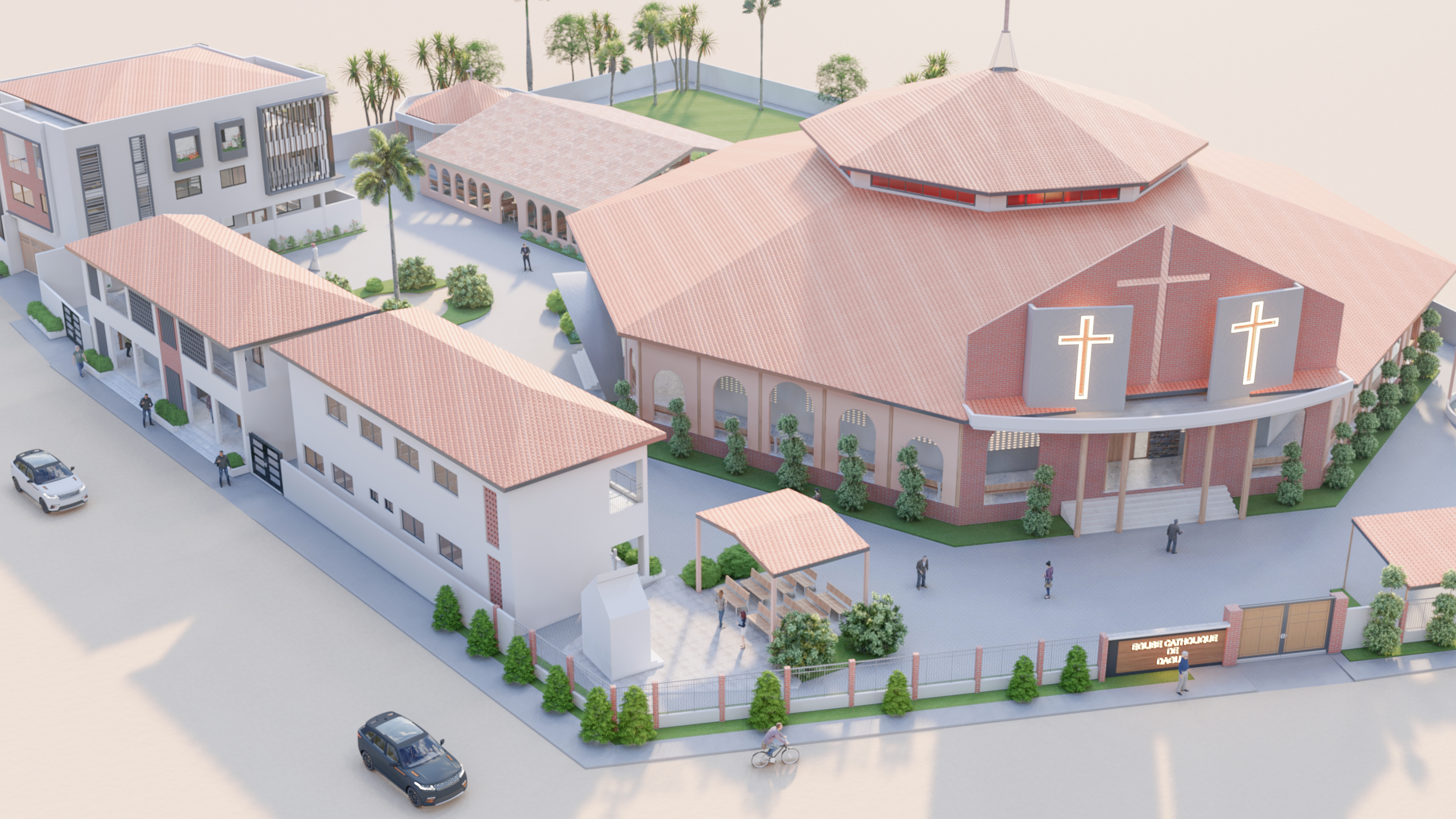 Projet de construction d'une église catholique à Dague